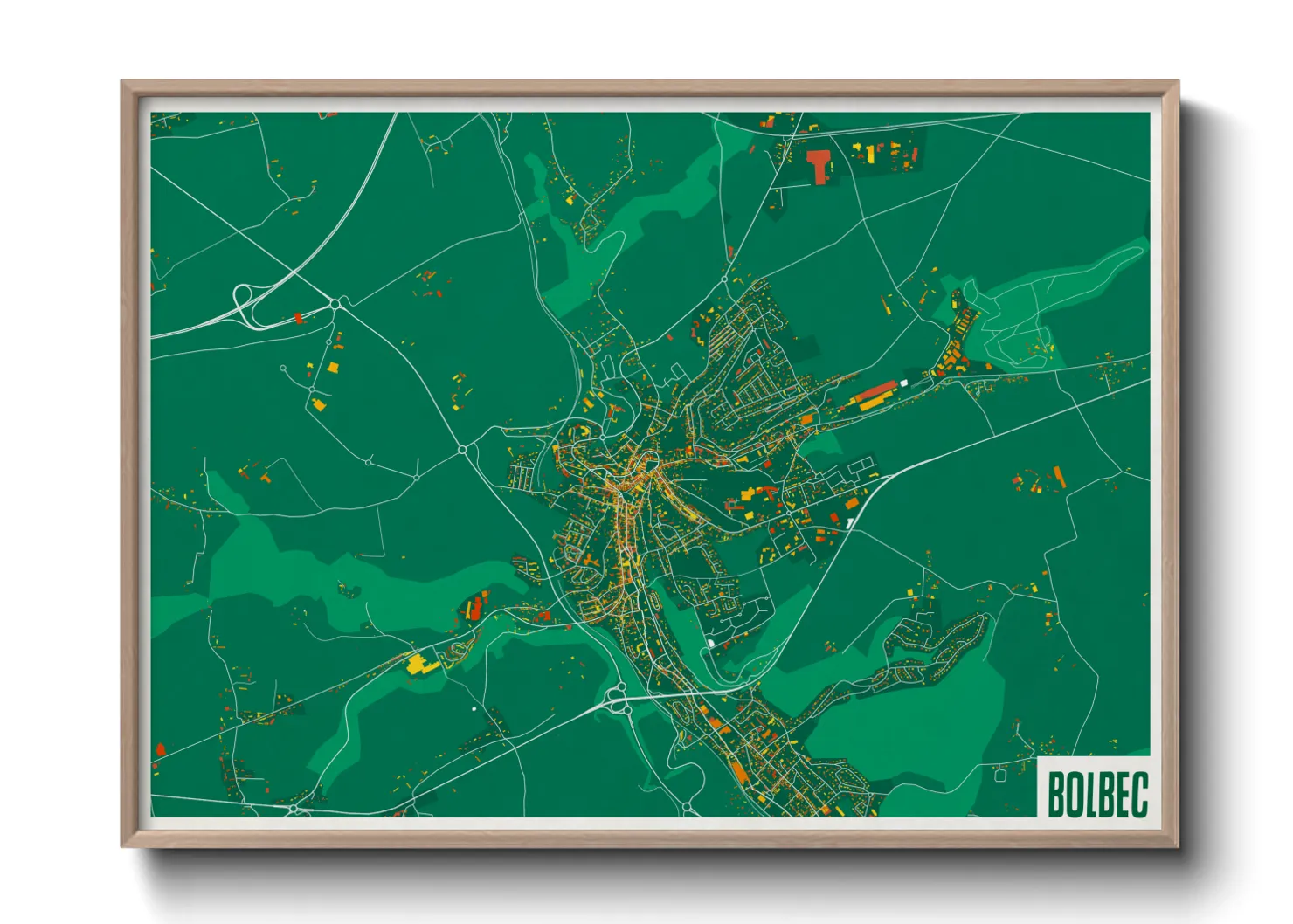Une affiche de carte sur Bolbec
