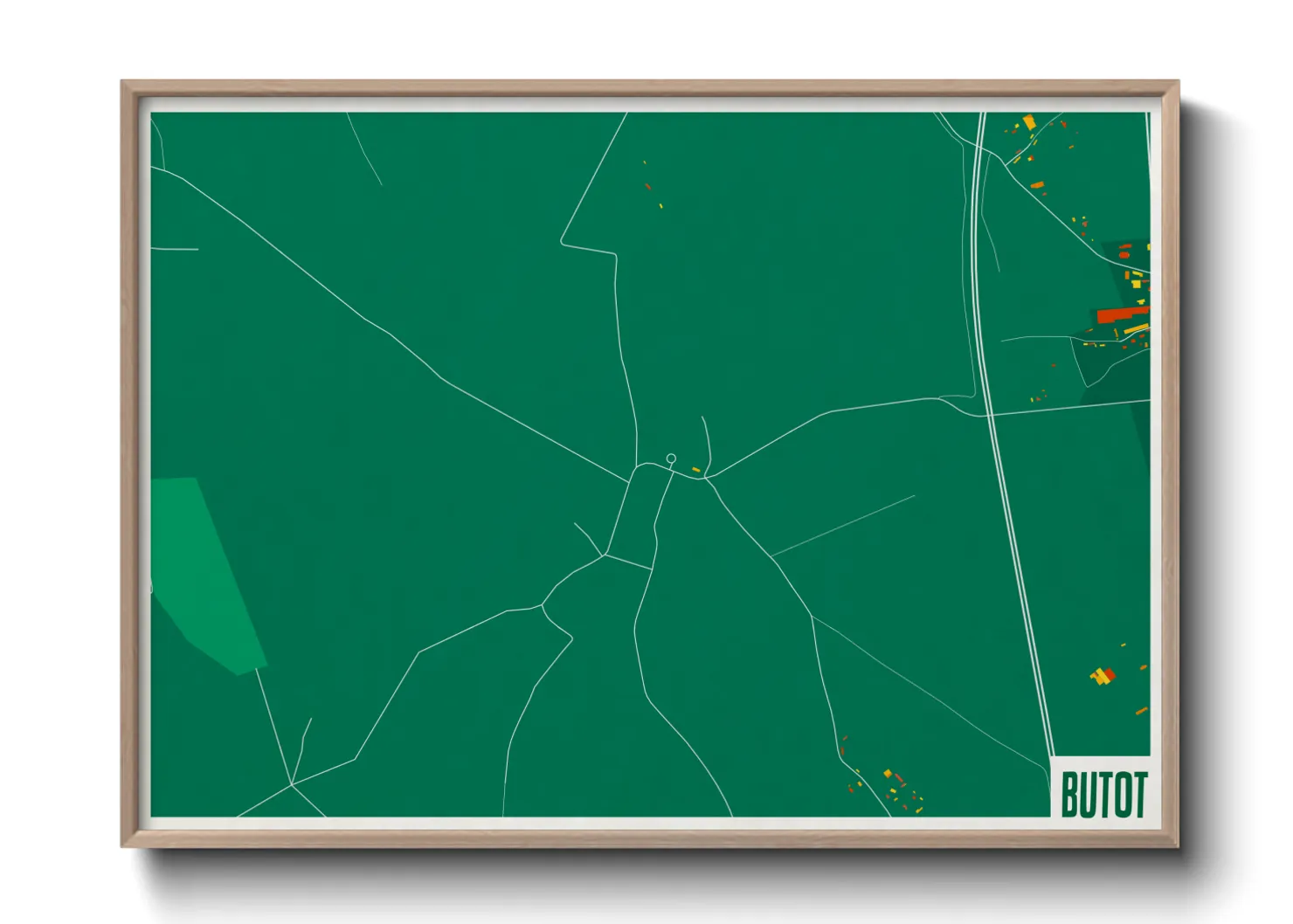 Une affiche de carte sur Butot