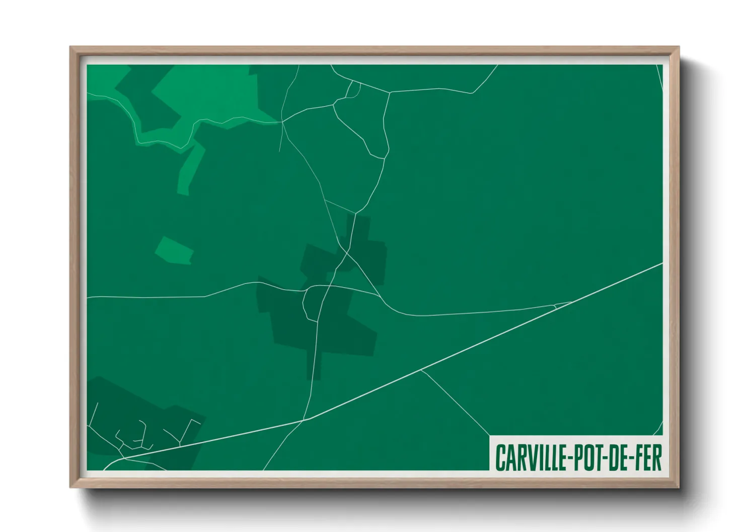 Une affiche de carte sur Carville-Pot-de-Fer