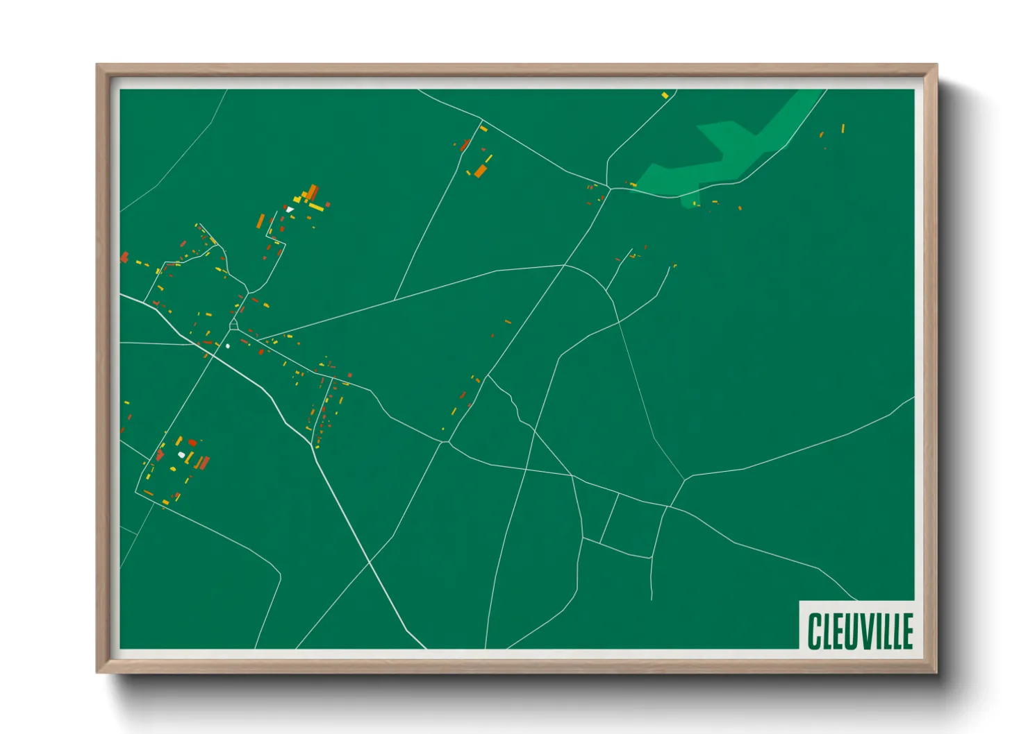Une affiche de carte sur Cleuville
