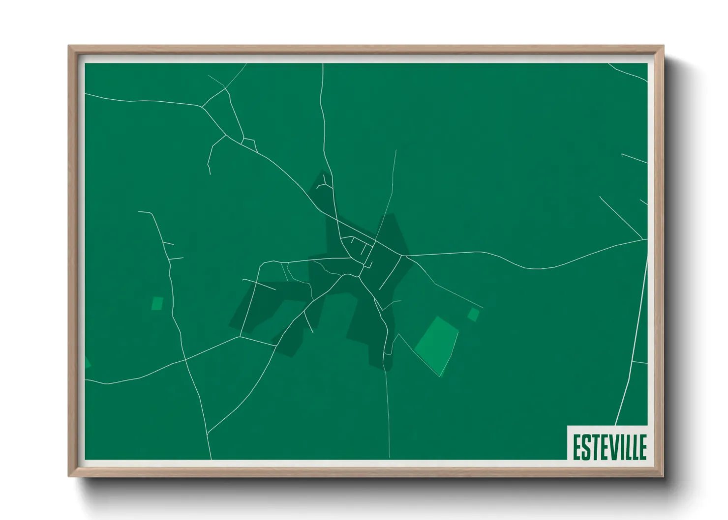 Une affiche de carte sur Esteville