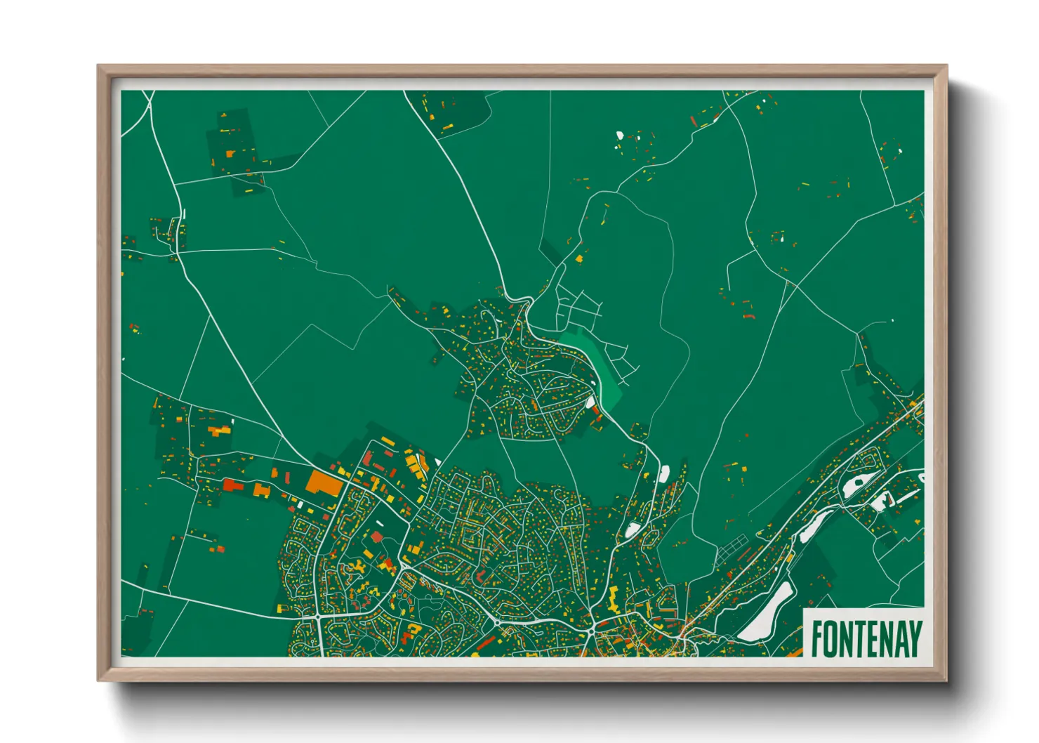 Une affiche de carte sur Fontenay