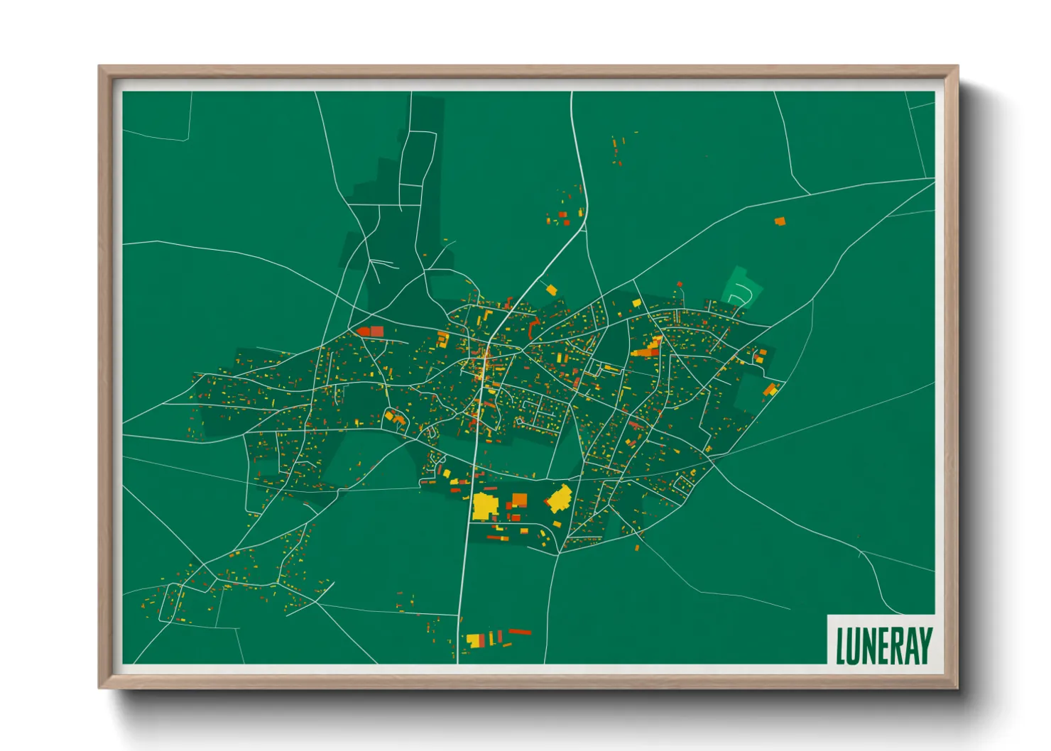 Une affiche de carte sur Luneray