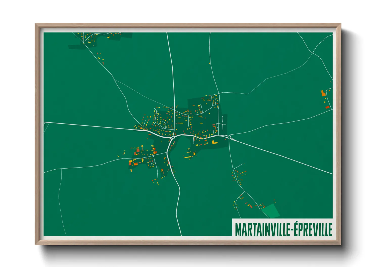 Une affiche de carte sur Martainville-Épreville