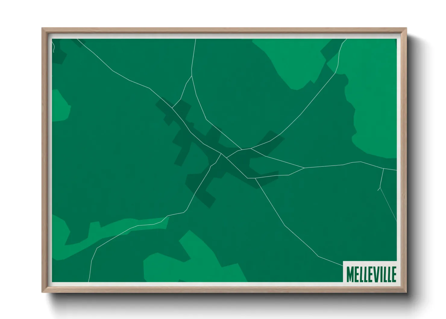 Une affiche de carte sur Melleville
