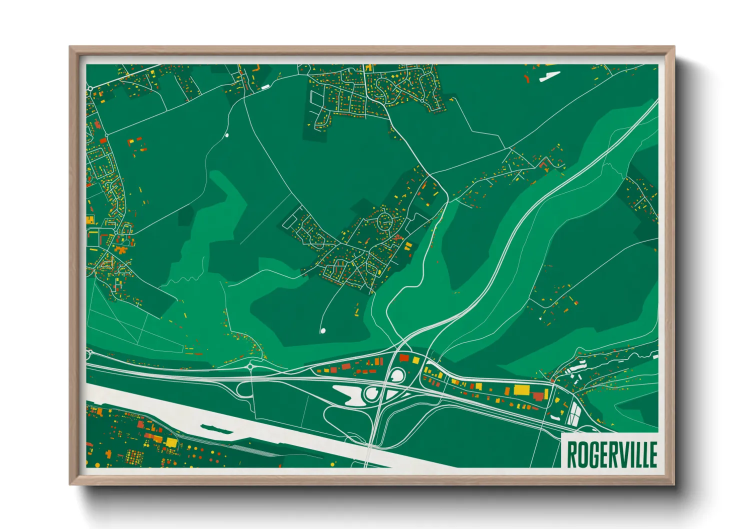 Une affiche de carte sur Rogerville