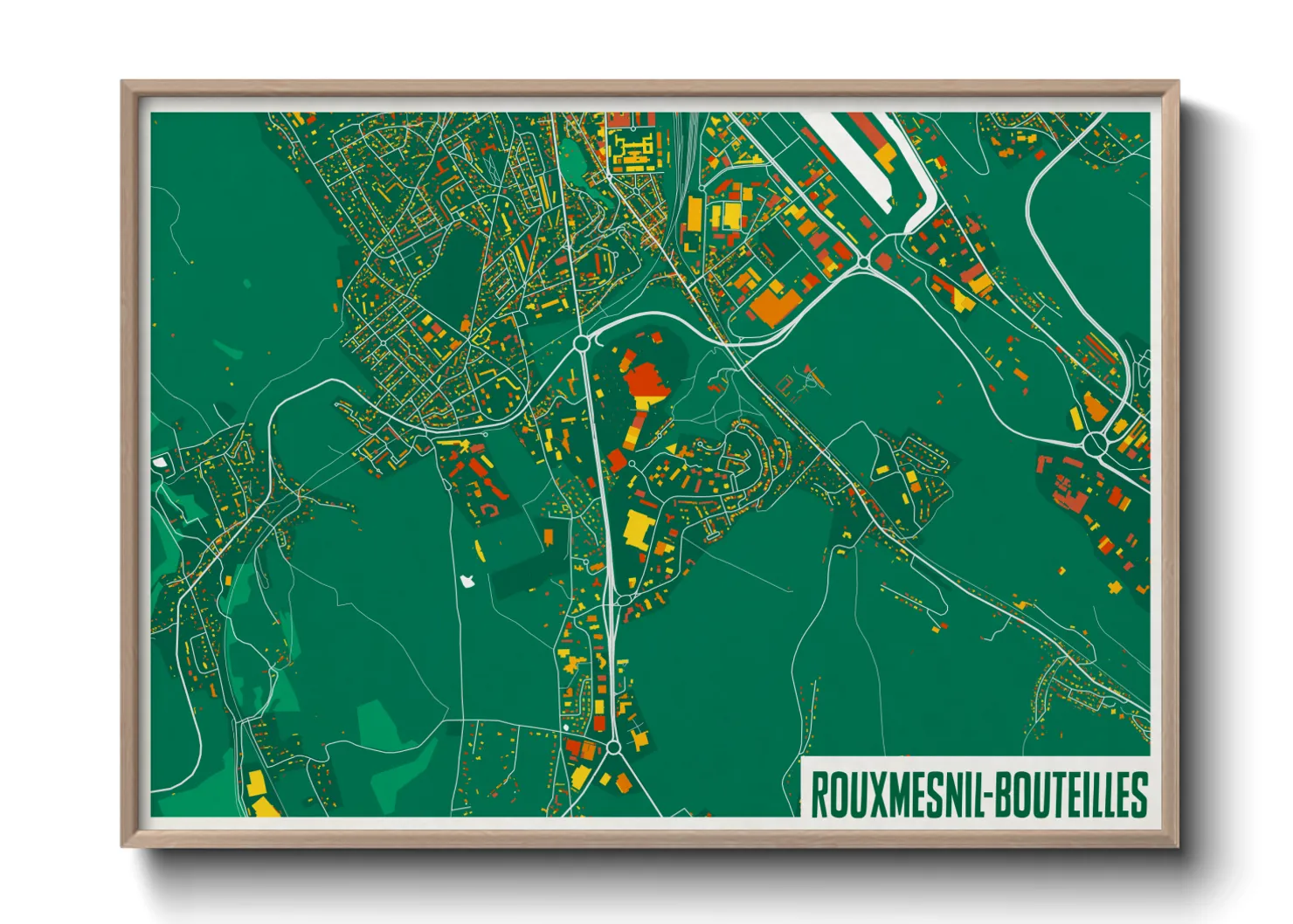 Une affiche de carte sur Rouxmesnil-Bouteilles