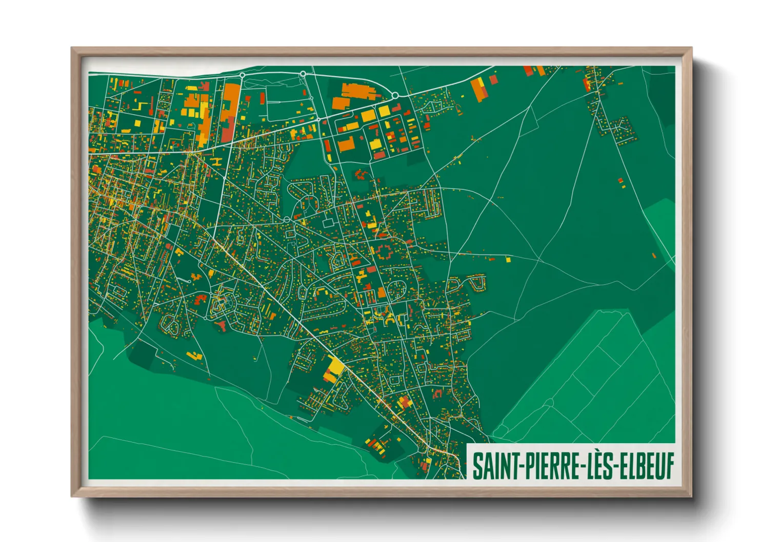 Une affiche de carte sur Saint-Pierre-lès-Elbeuf