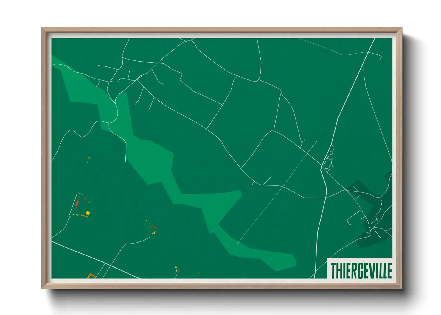 Une affiche de carte sur Thiergeville
