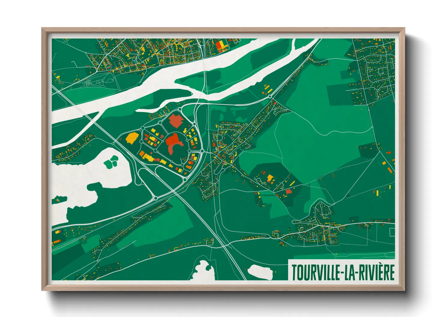 Une affiche de carte sur Tourville-la-Rivière