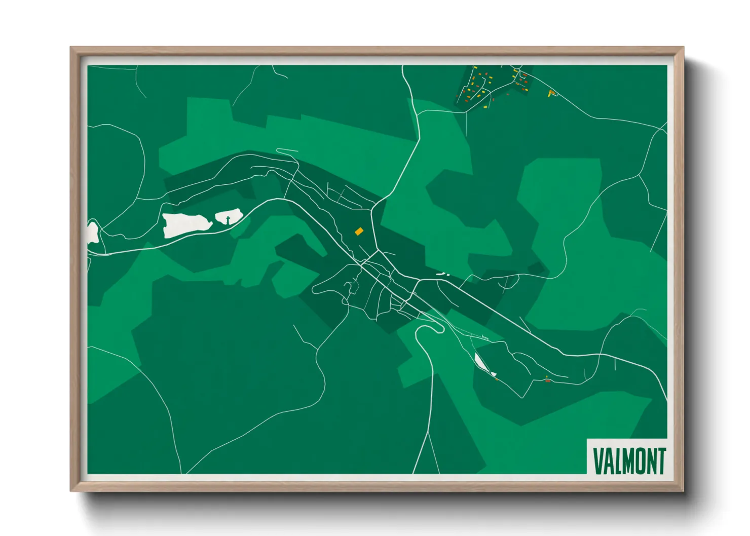 Une affiche de carte sur Valmont
