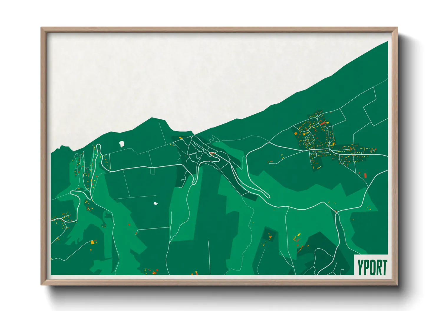 Une affiche de carte sur Yport