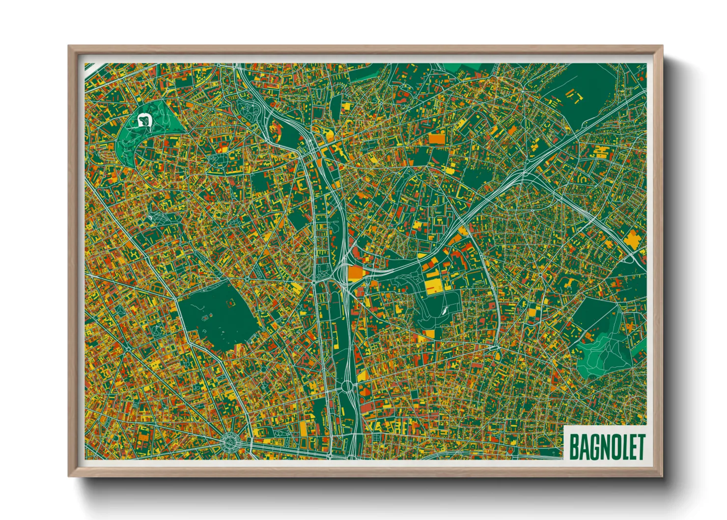 Une affiche de carte sur Bagnolet