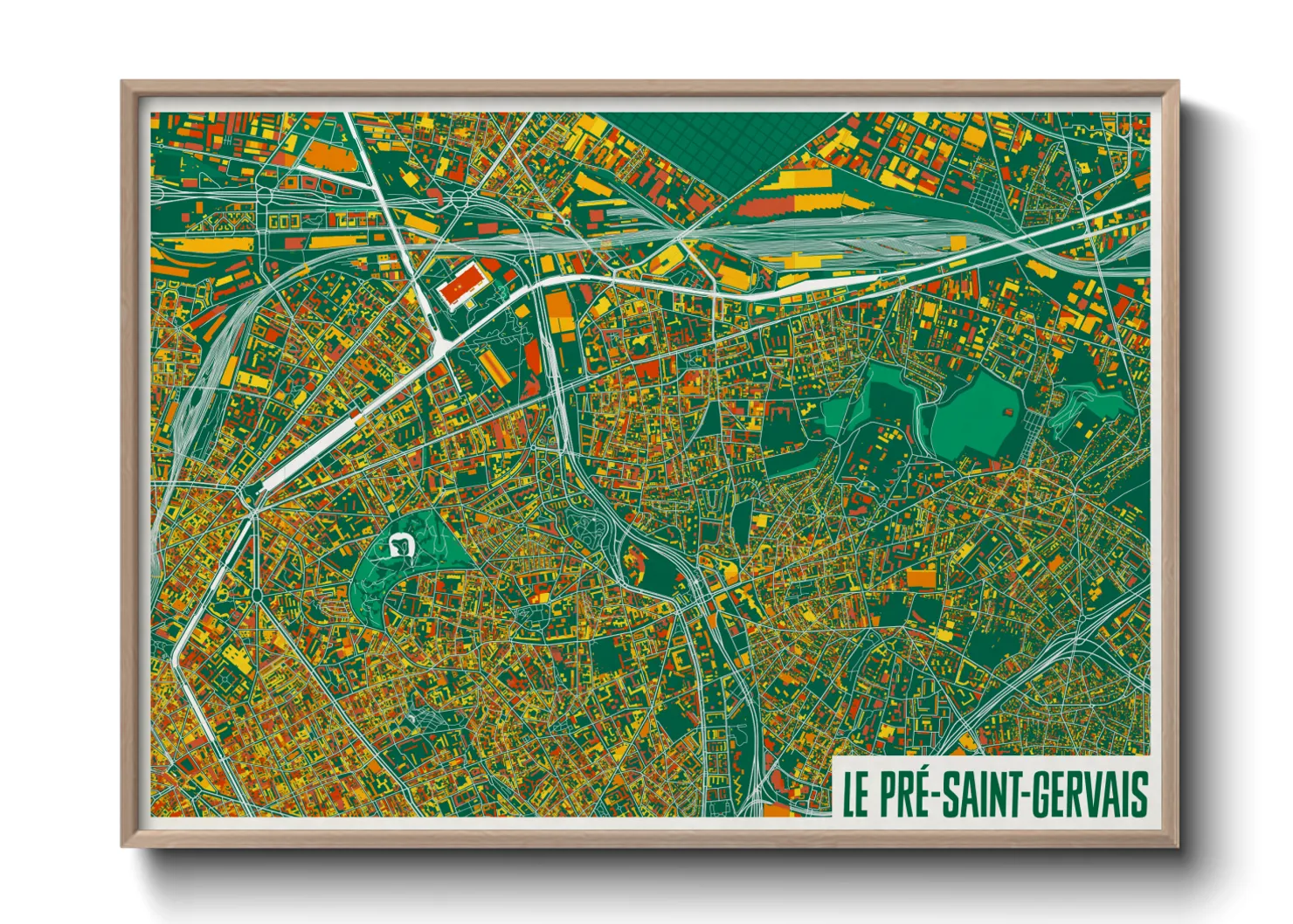 Une affiche de carte sur Le Pré-Saint-Gervais