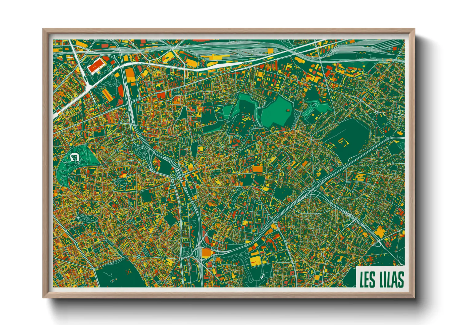 Une affiche de carte sur Les Lilas