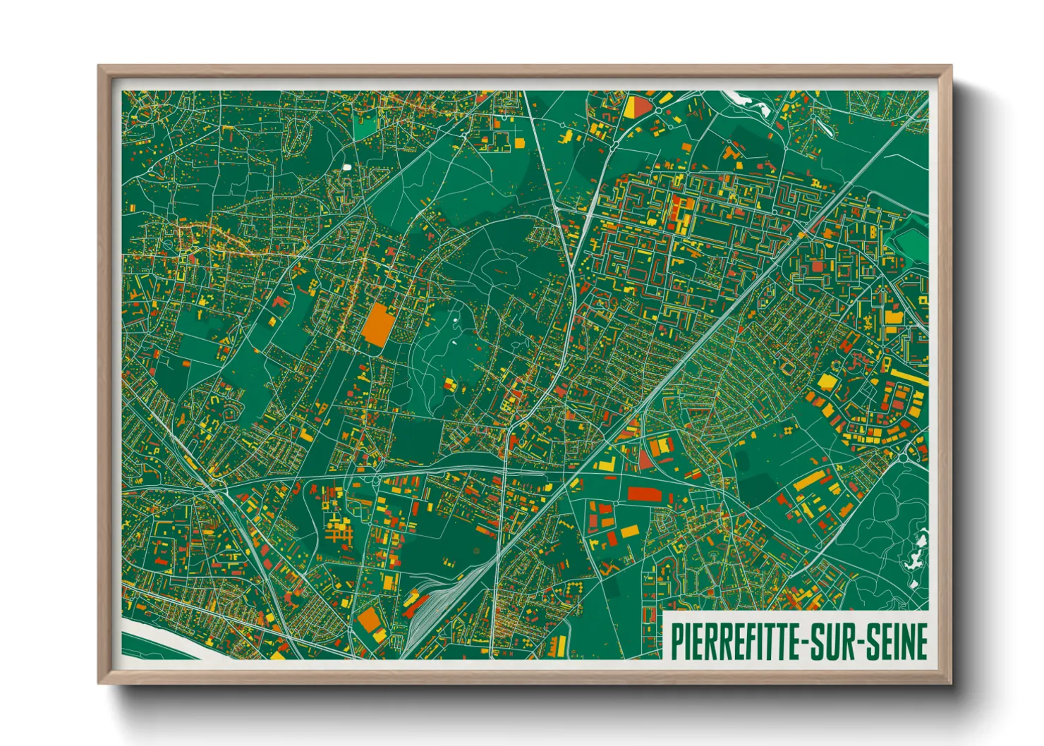 Une affiche de carte sur Pierrefitte-sur-Seine