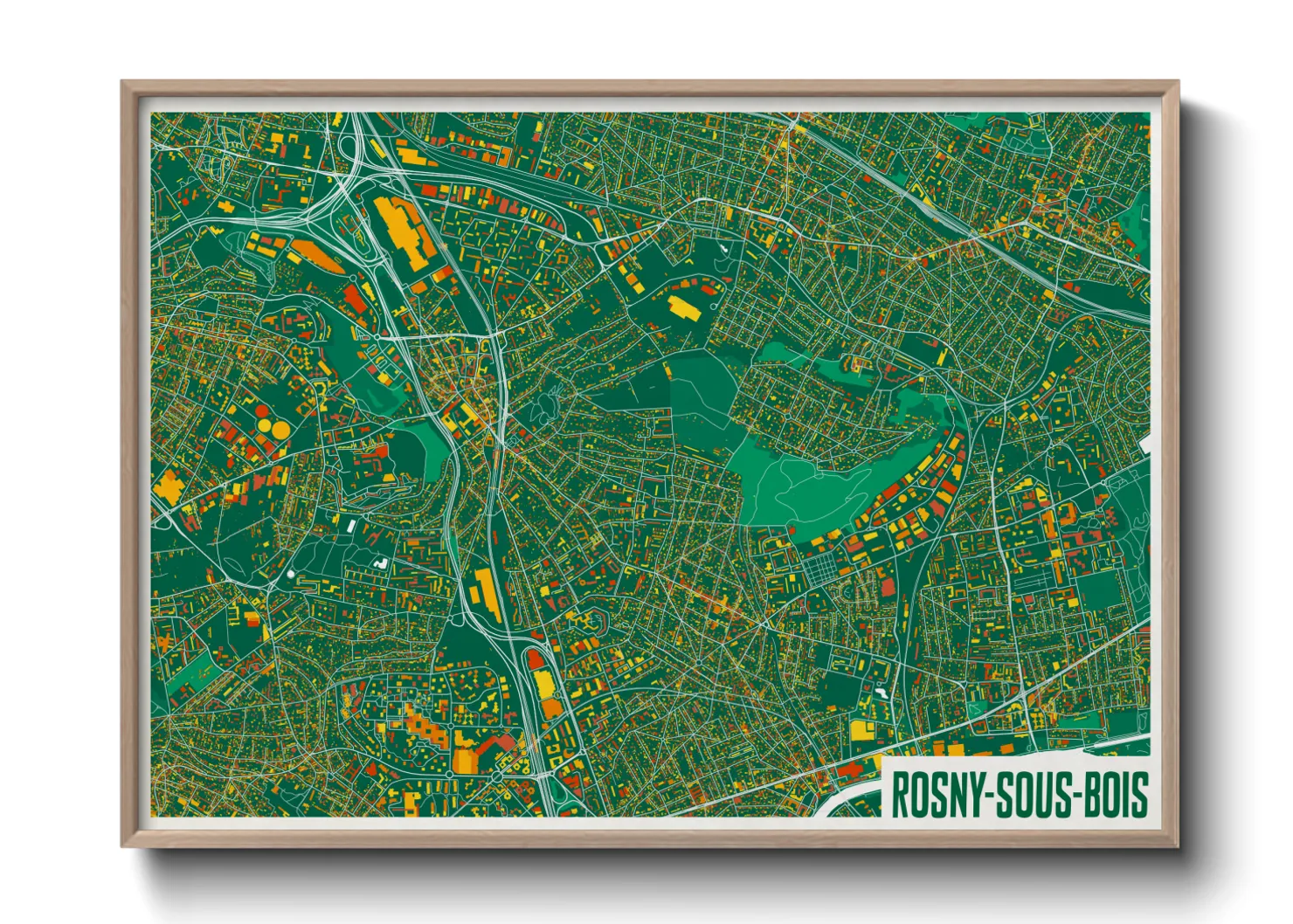 Une affiche de carte sur Rosny-sous-Bois