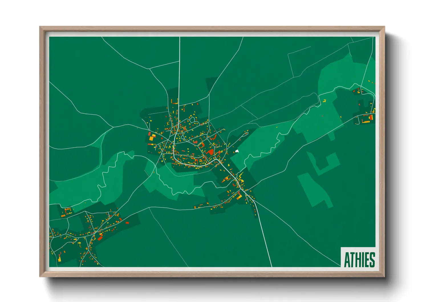 Une affiche de carte sur Athies
