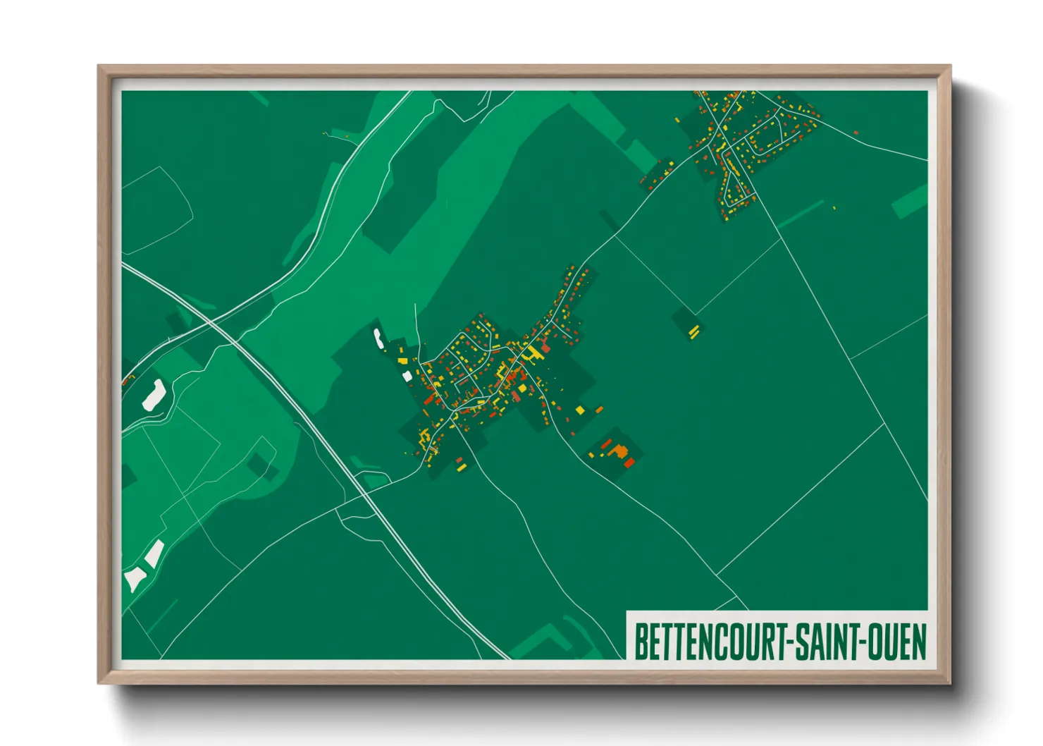 Une affiche de carte sur Bettencourt-Saint-Ouen