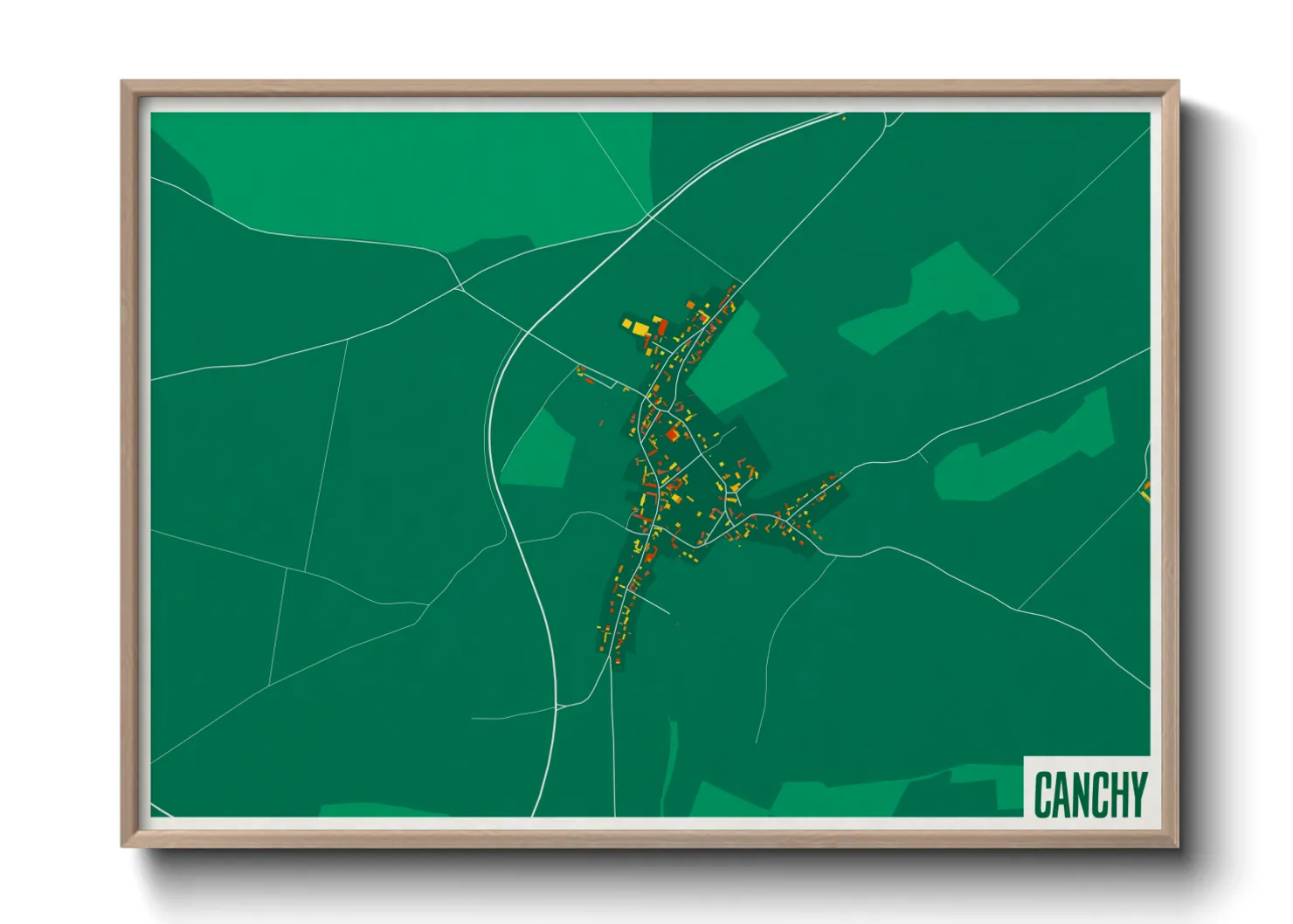 Une affiche de carte sur Canchy