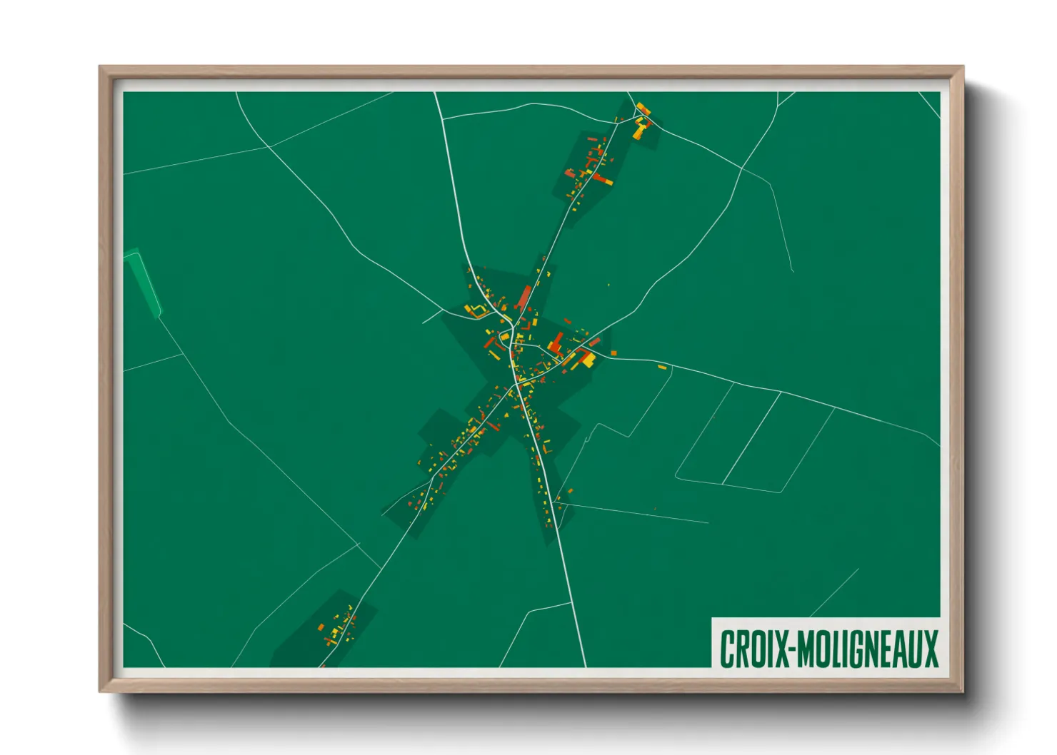 Une affiche de carte sur Croix-Moligneaux
