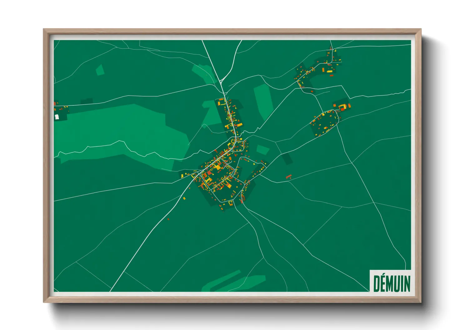 Une affiche de carte sur Démuin