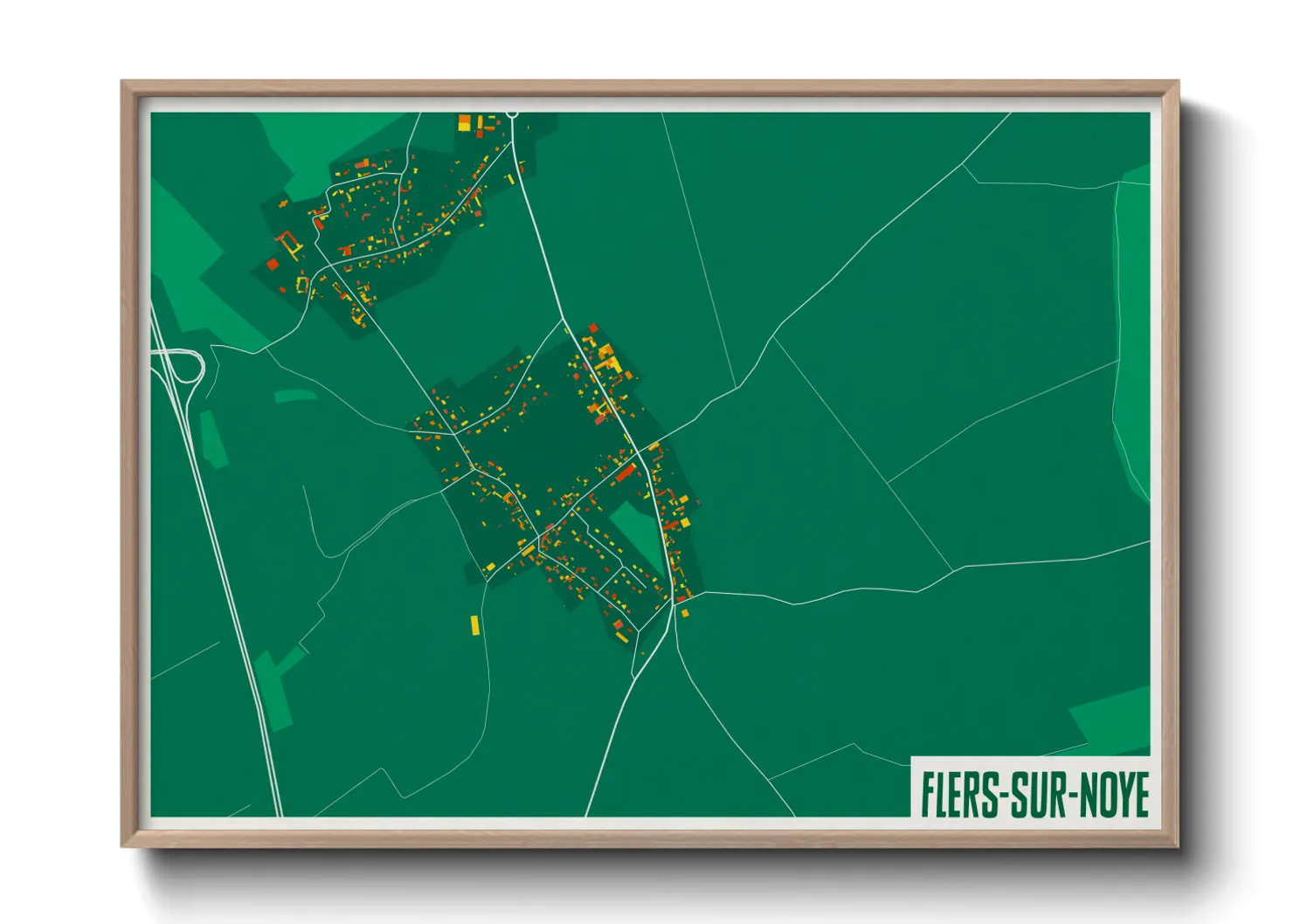 Une affiche de carte sur Flers-sur-Noye