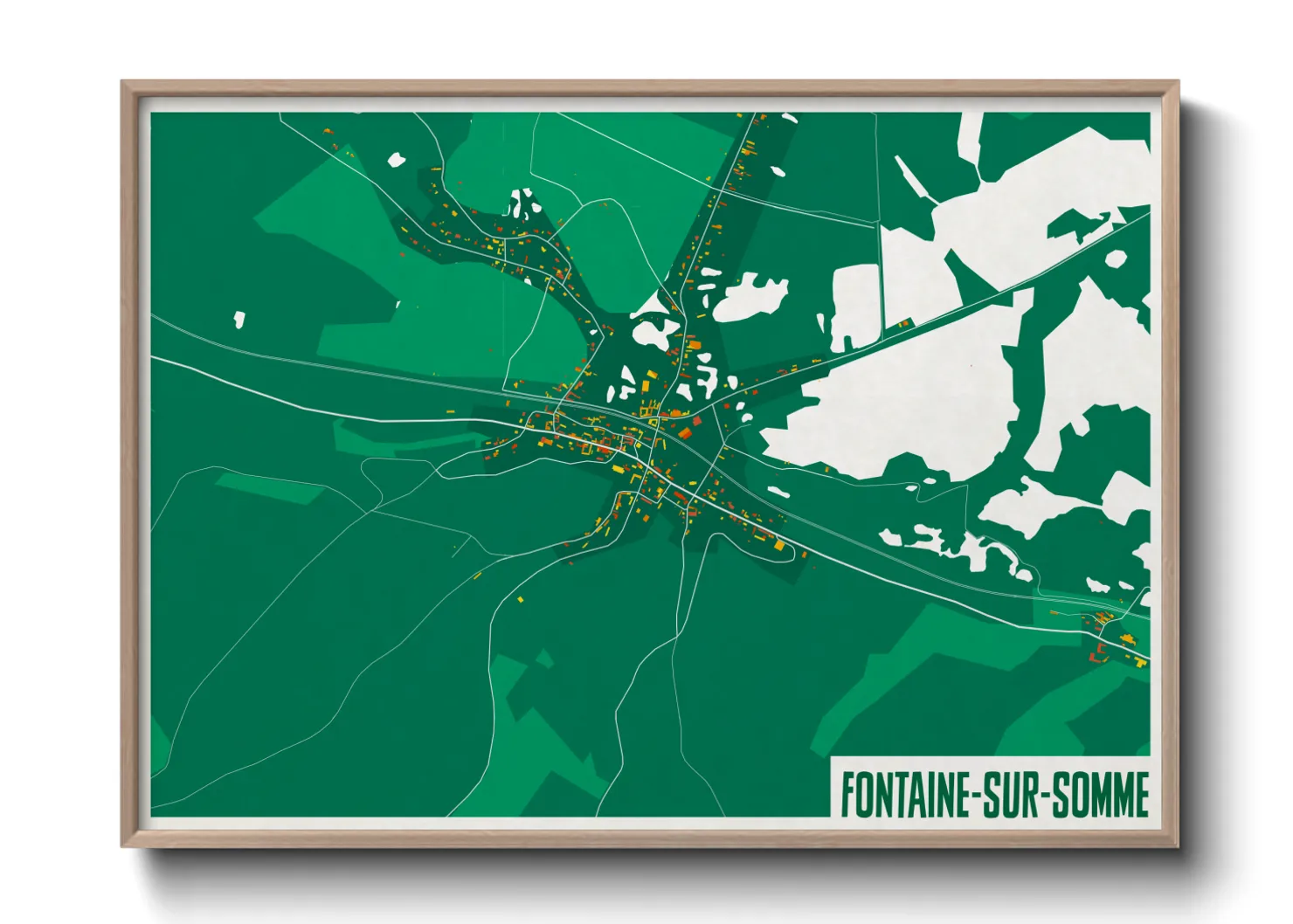 Une affiche de carte sur Fontaine-sur-Somme