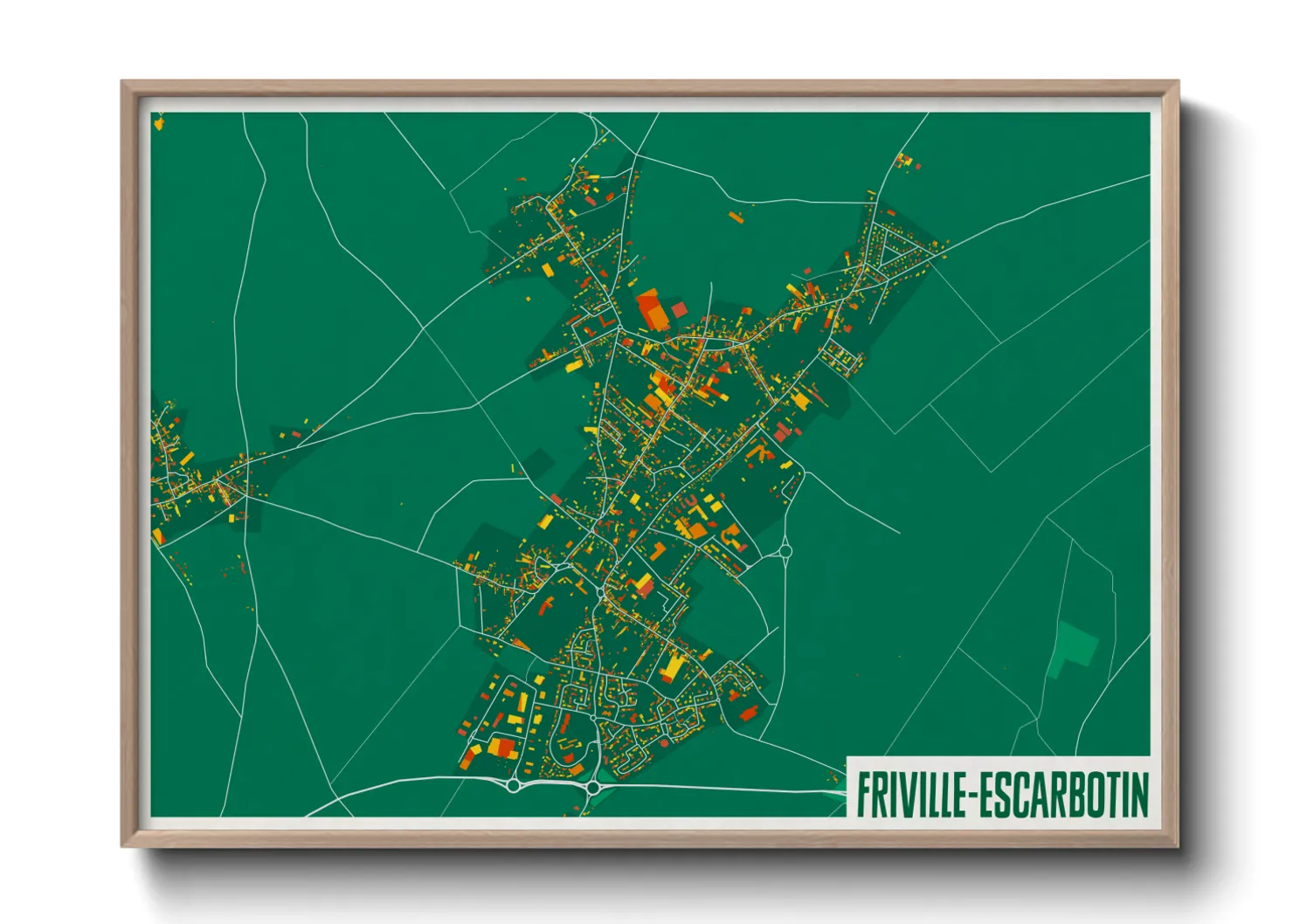 Une affiche de carte sur Friville-Escarbotin
