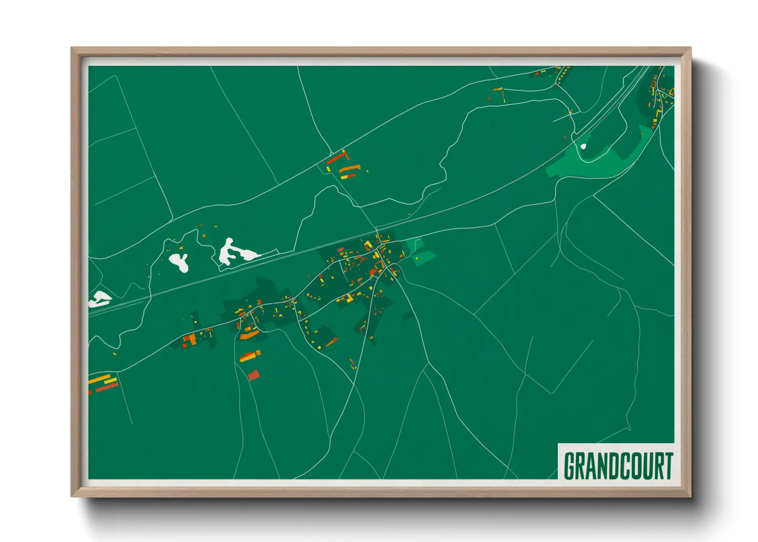 Une affiche de carte sur Grandcourt