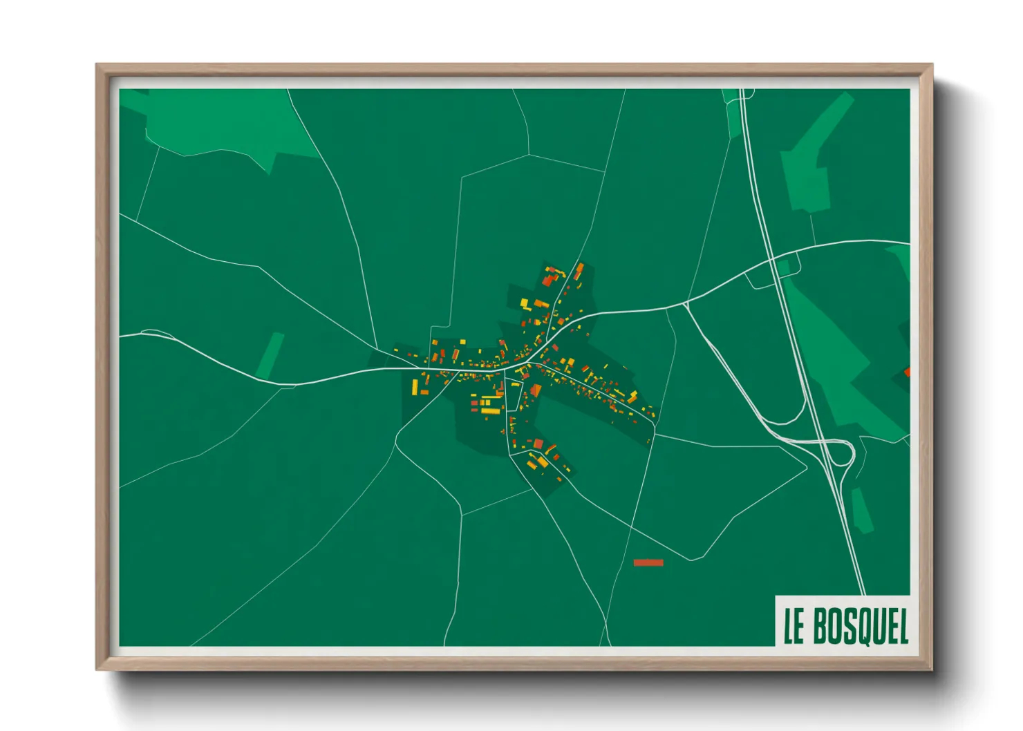 Une affiche de carte sur Le Bosquel