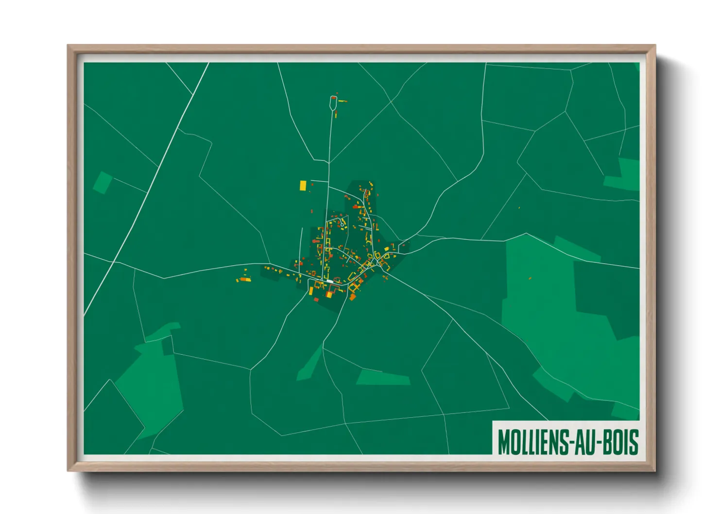 Une affiche de carte sur Molliens-au-Bois