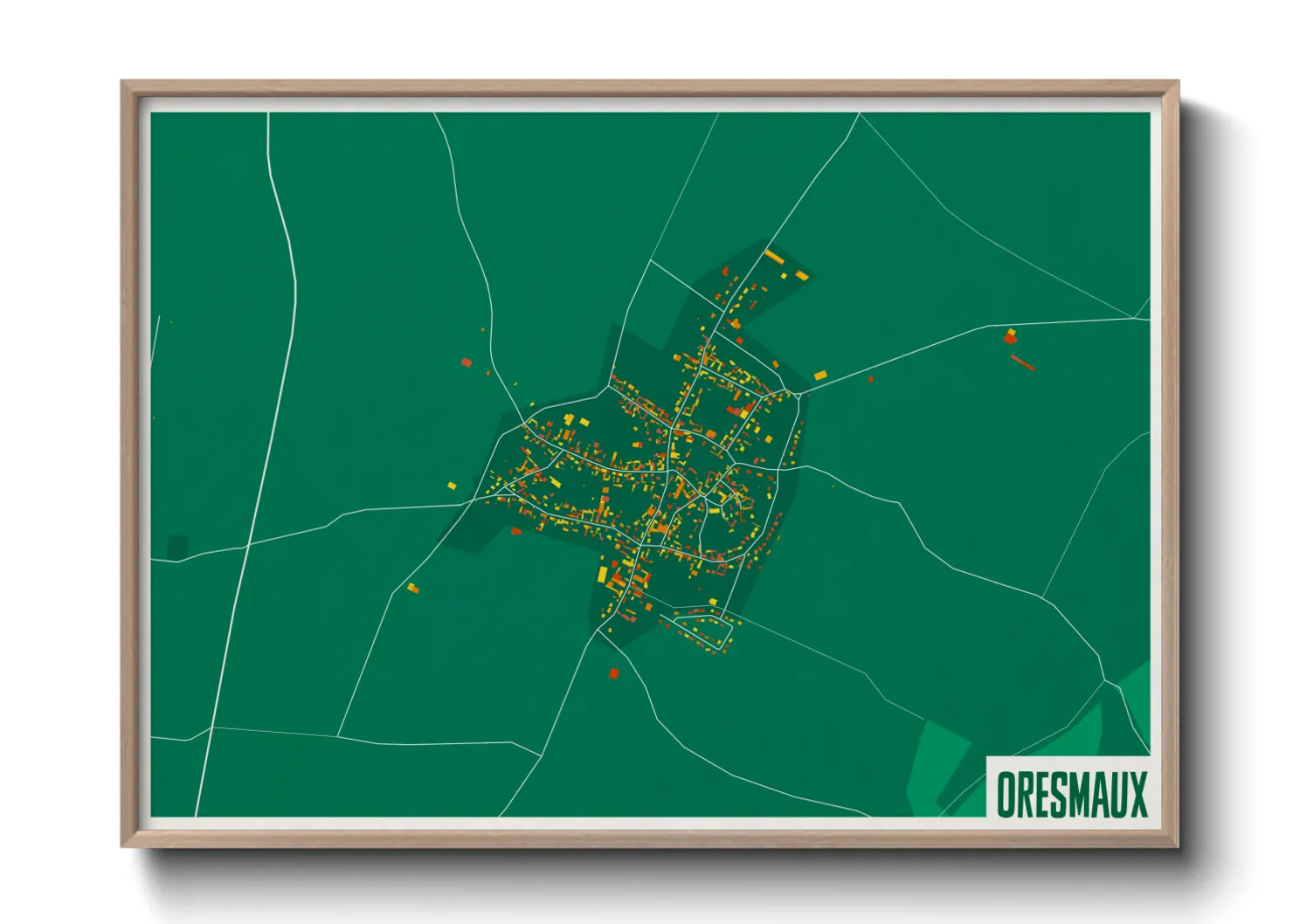Une affiche de carte sur Oresmaux