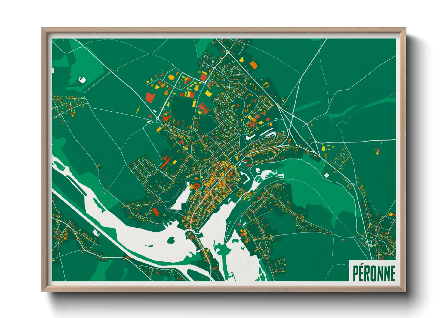 Une affiche de carte sur Péronne