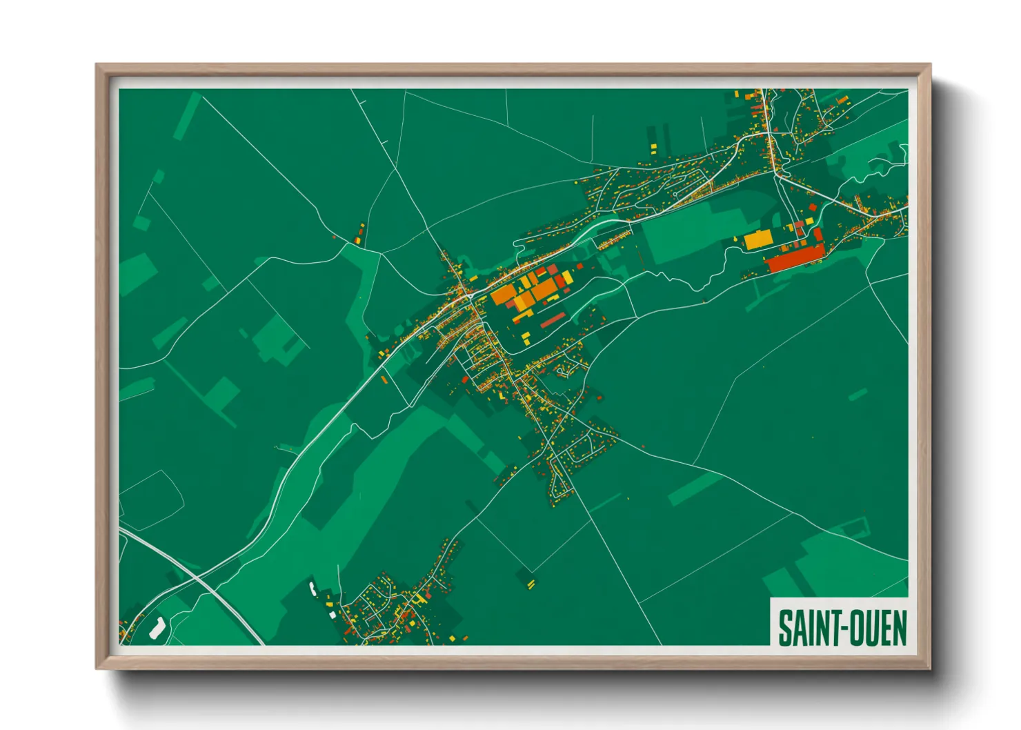 Une affiche de carte sur Saint-Ouen