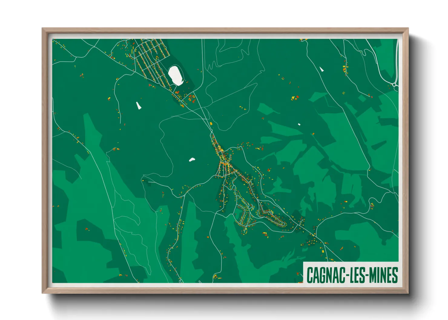 Une affiche de carte sur Cagnac-les-Mines