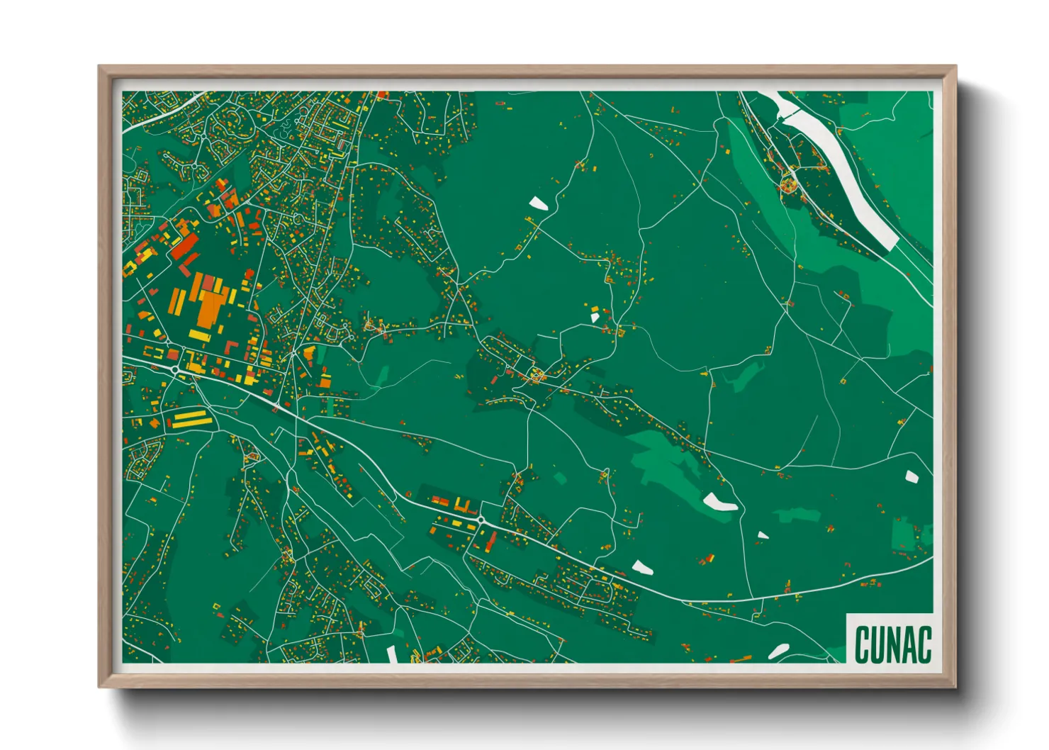 Une affiche de carte sur Cunac