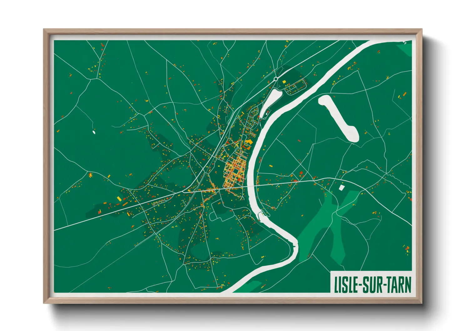 Une affiche de carte sur Lisle-sur-Tarn