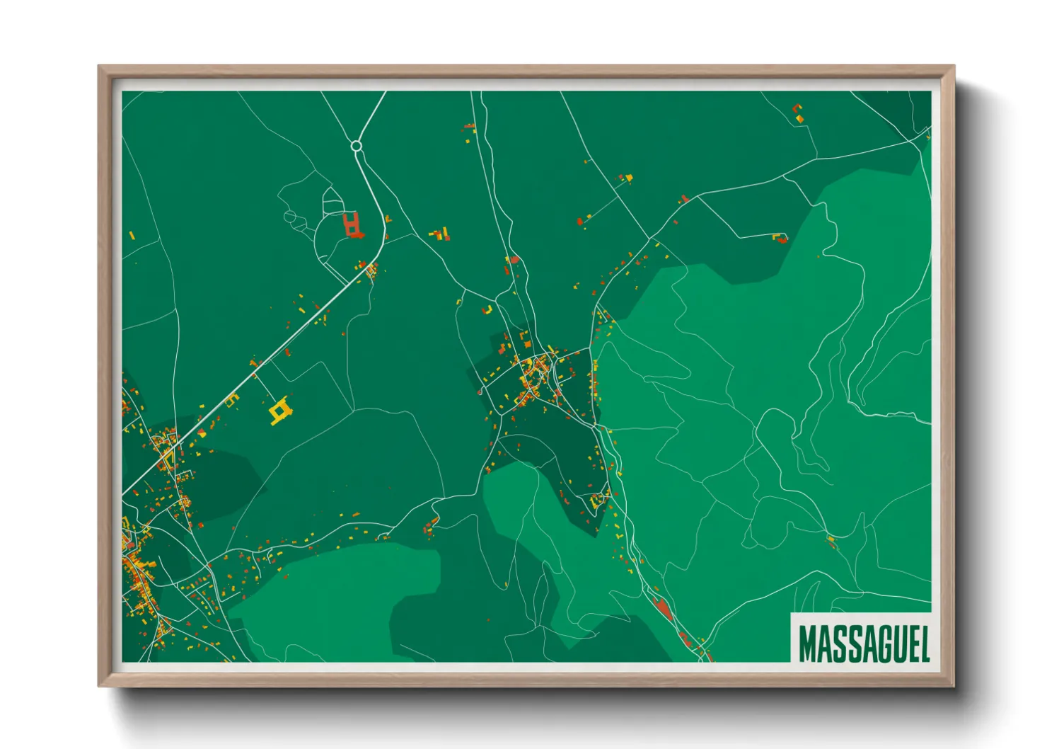Une affiche de carte sur Massaguel