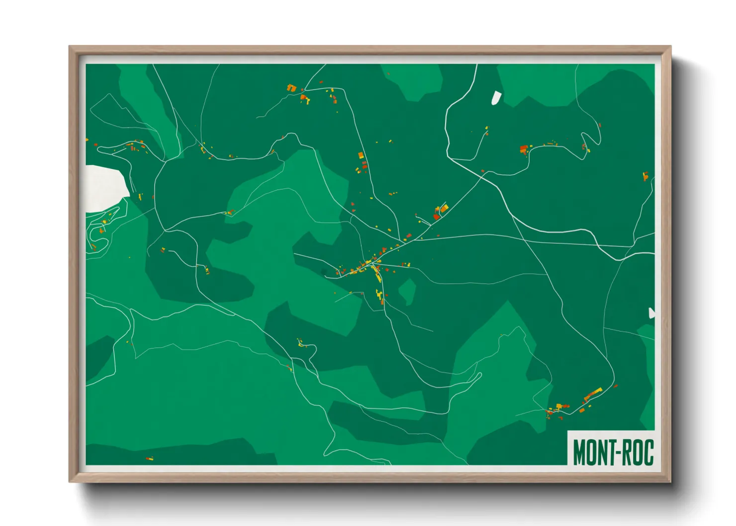 Une affiche de carte sur Mont-Roc