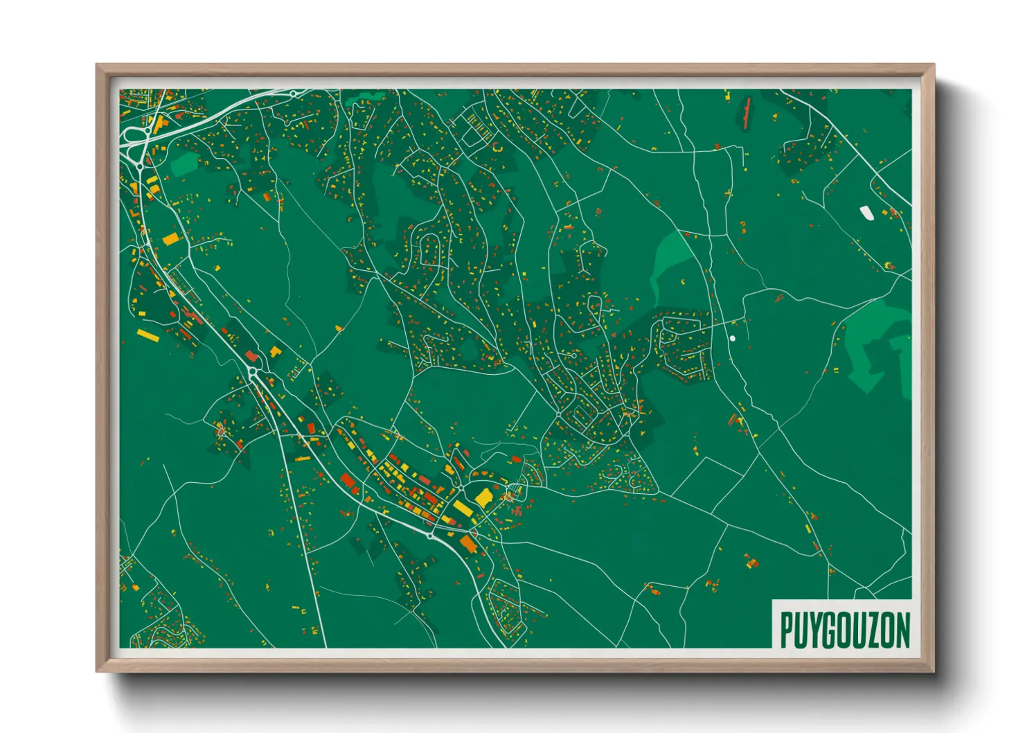 Une affiche de carte sur Puygouzon
