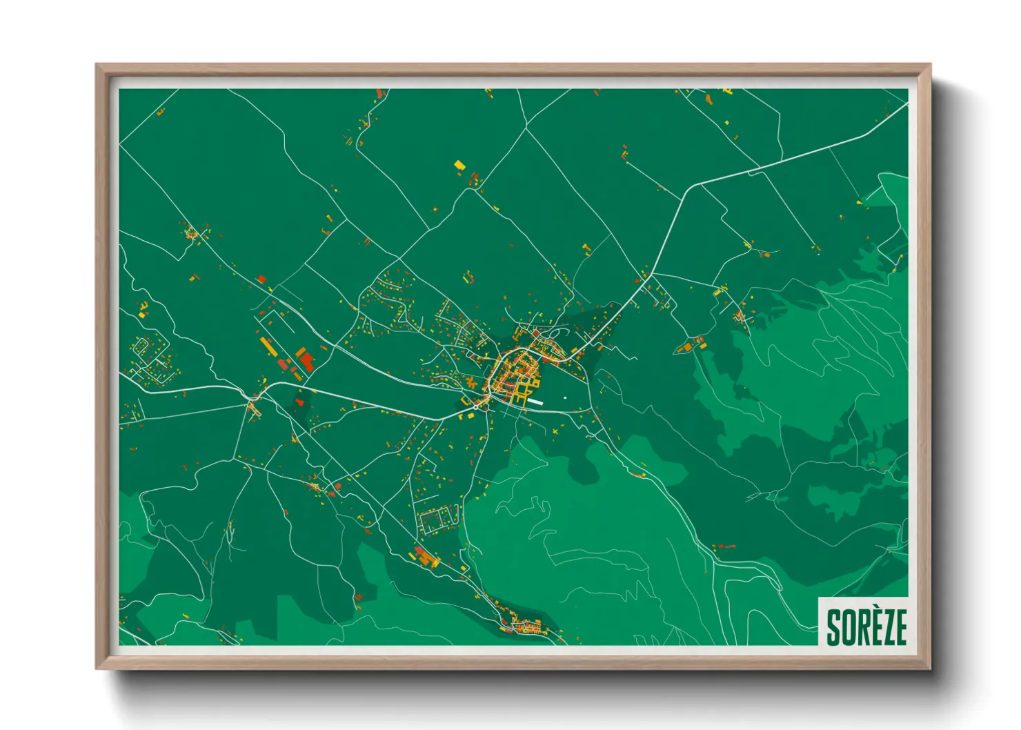 Une affiche de carte sur Sorèze