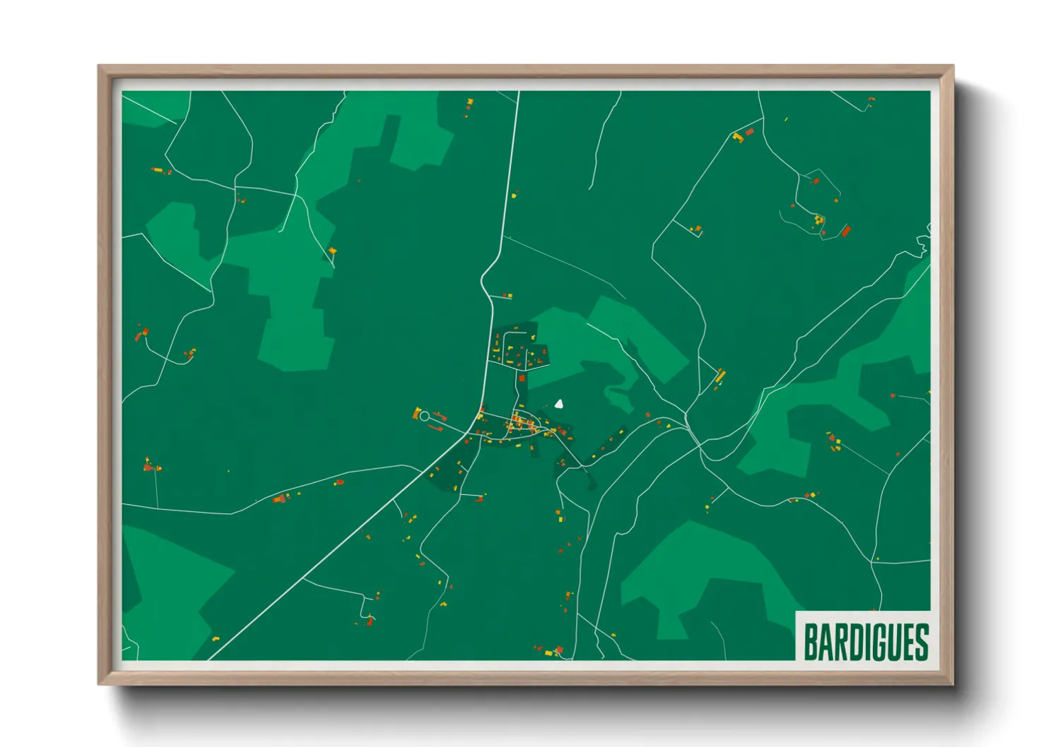 Une affiche de carte sur Bardigues