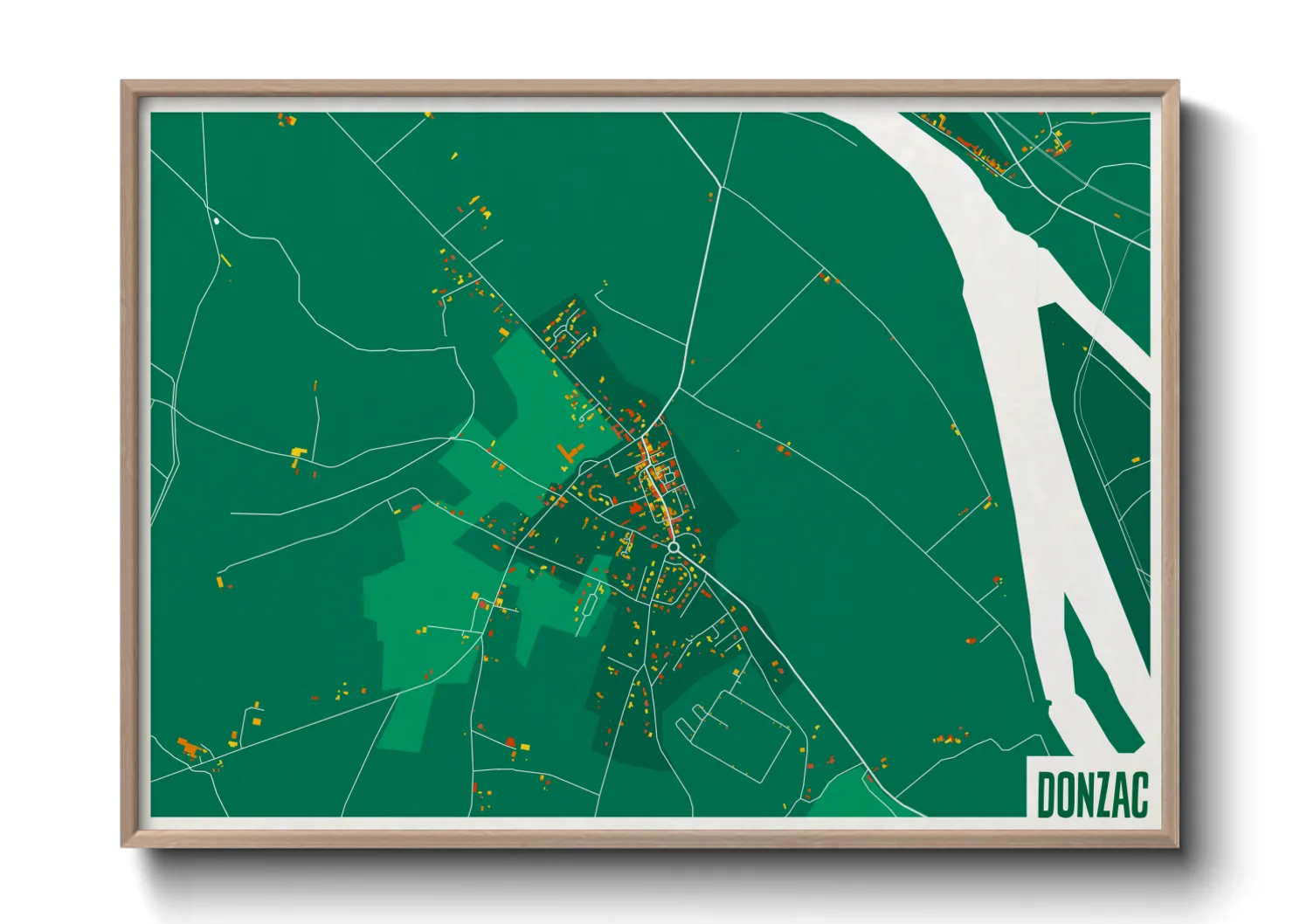 Une affiche de carte sur Donzac