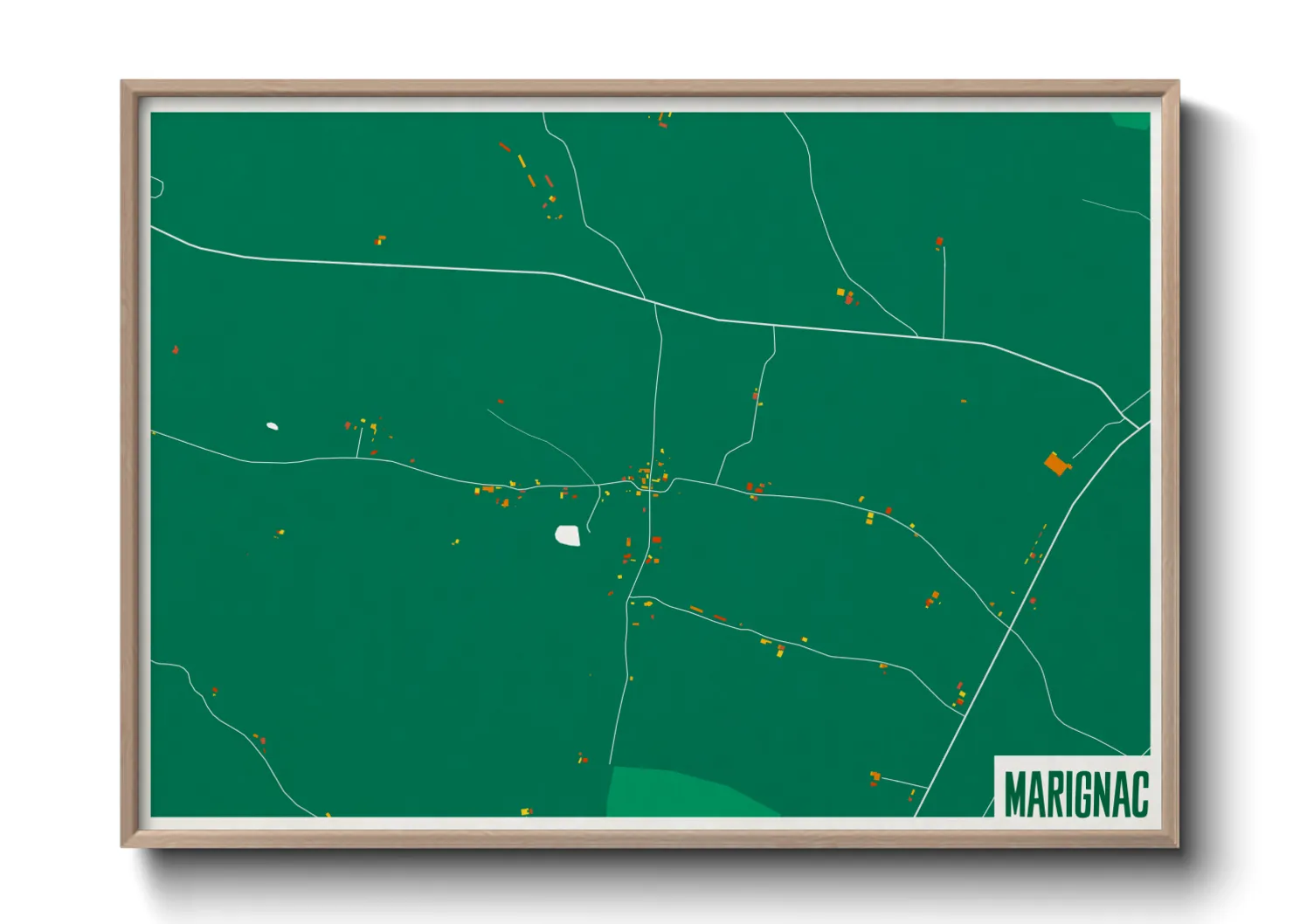 Une affiche de carte sur Marignac