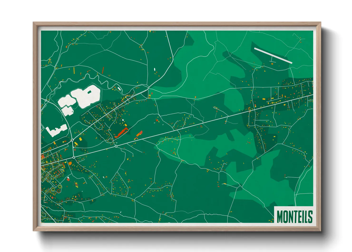 Une affiche de carte sur Monteils