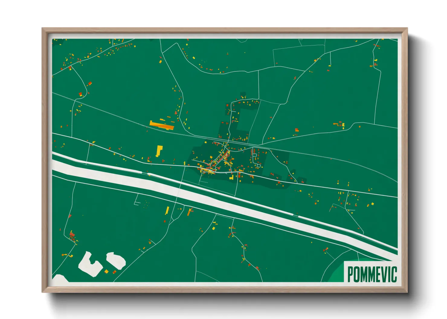 Une affiche de carte sur Pommevic