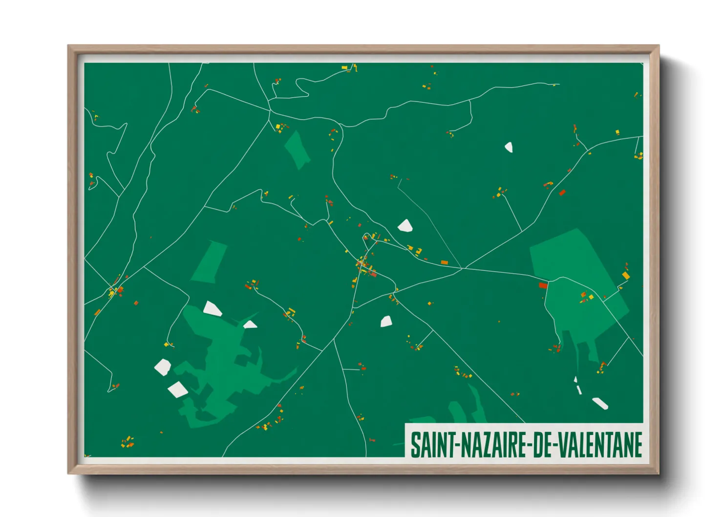 Une affiche de carte sur Saint-Nazaire-de-Valentane
