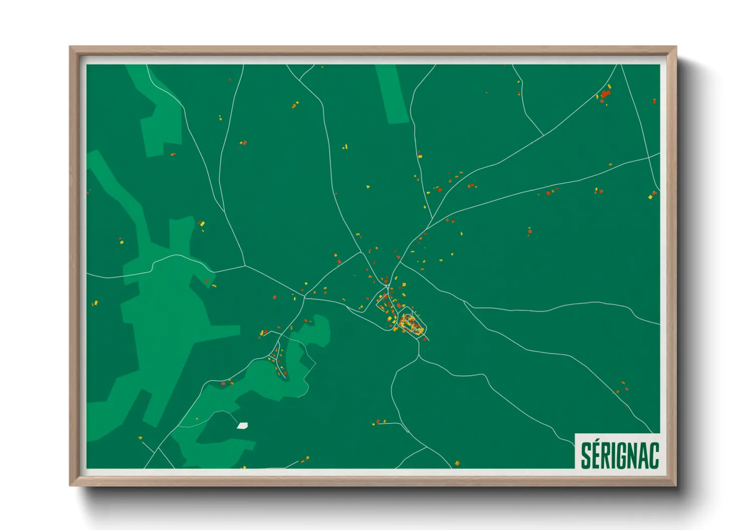 Une affiche de carte sur Sérignac