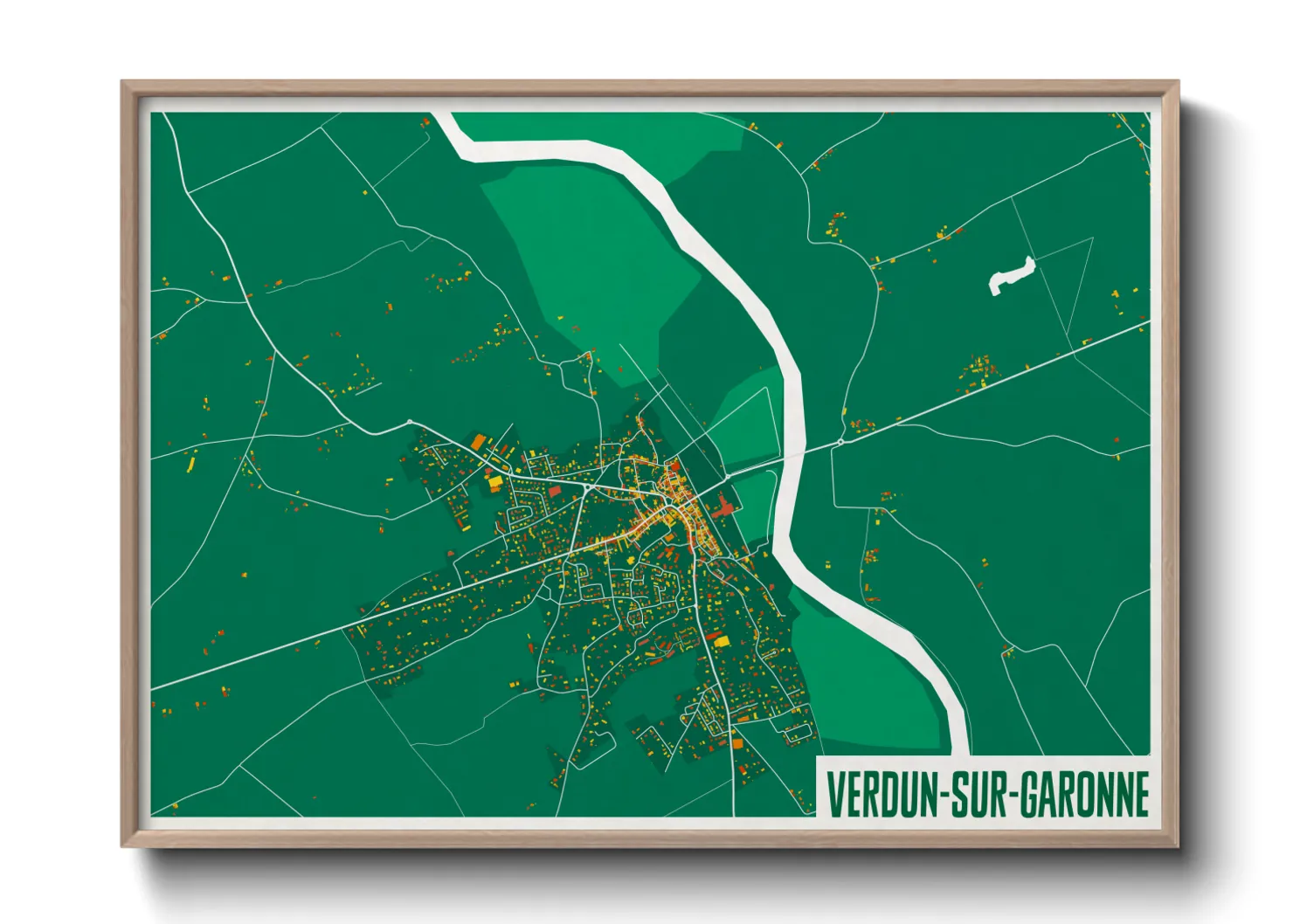 Une affiche de carte sur Verdun-sur-Garonne